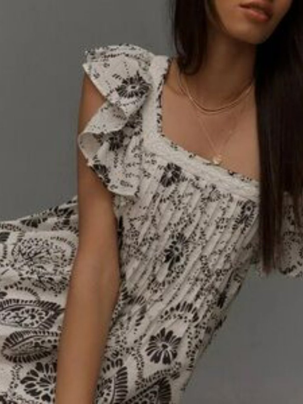 Maeve Anthropologie Flutter-Sleeve Cotton Paisley Mini Dress Plus Size 2X - Picture 2 of 10